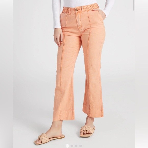 Habitual linen blend flare pant, peach, 🍑 - Picture 9 of 10